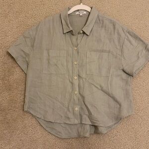 Madewell Linen Short Sleeve Shirt | size: M
